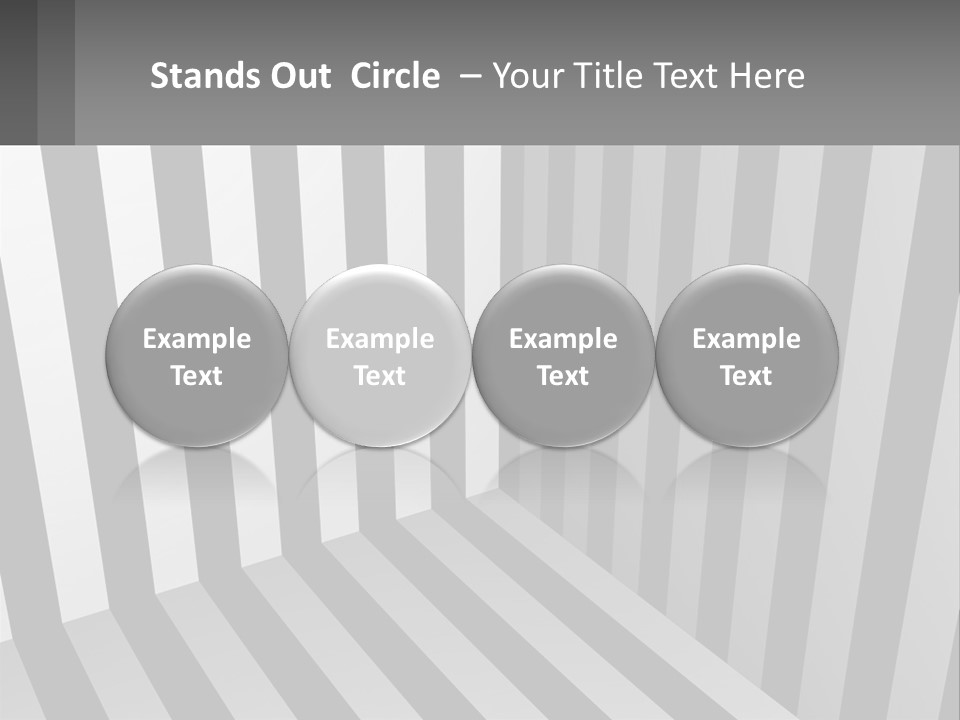 A Black And White Striped Room With A Door PowerPoint Template