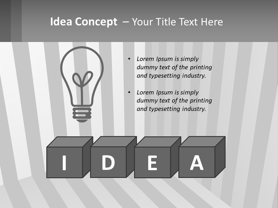 A Black And White Striped Room With A Door PowerPoint Template