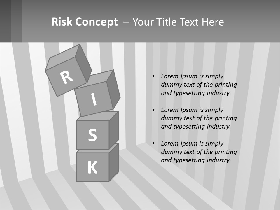 A Black And White Striped Room With A Door PowerPoint Template