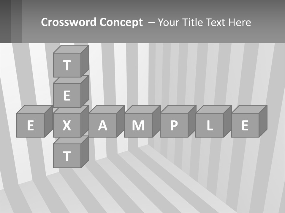 A Black And White Striped Room With A Door PowerPoint Template
