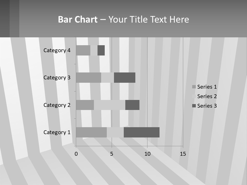 A Black And White Striped Room With A Door PowerPoint Template