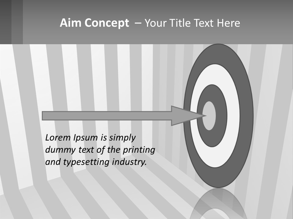 A Black And White Striped Room With A Door PowerPoint Template