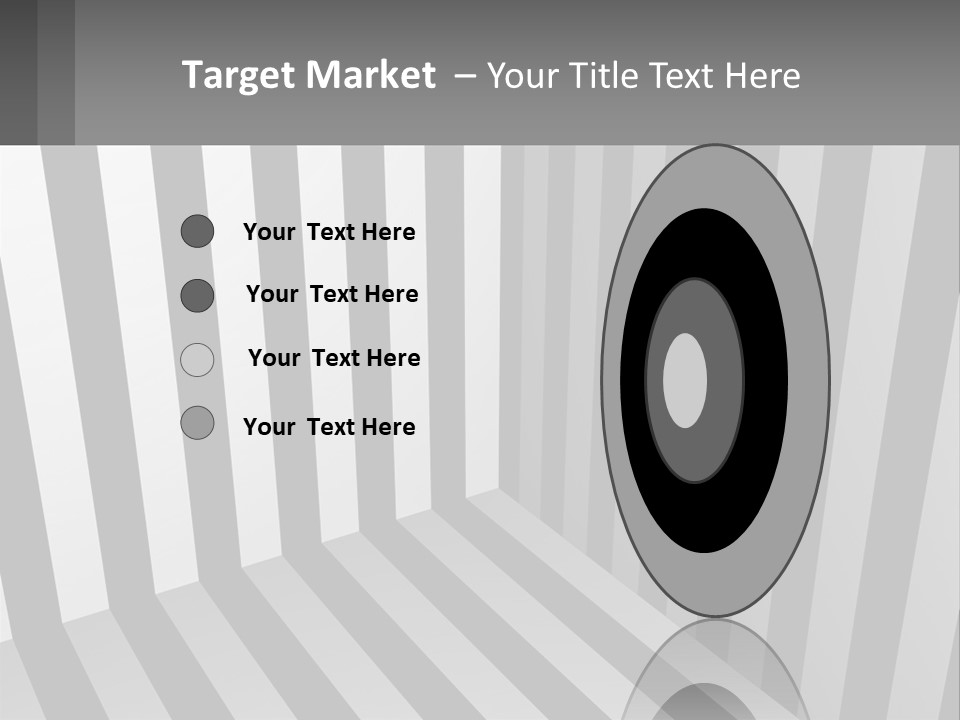 A Black And White Striped Room With A Door PowerPoint Template