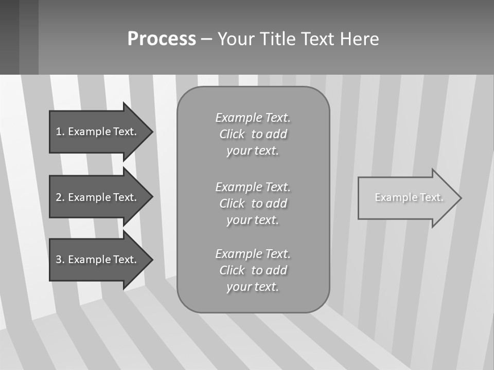 A Black And White Striped Room With A Door PowerPoint Template