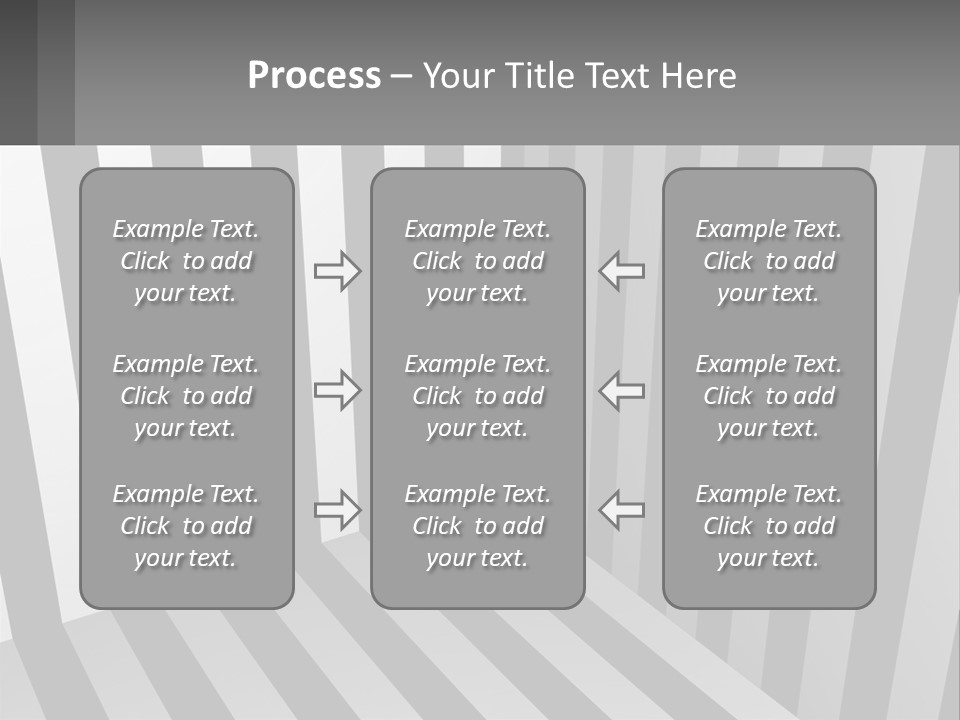 A Black And White Striped Room With A Door PowerPoint Template