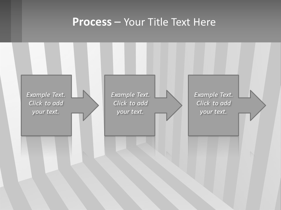 A Black And White Striped Room With A Door PowerPoint Template