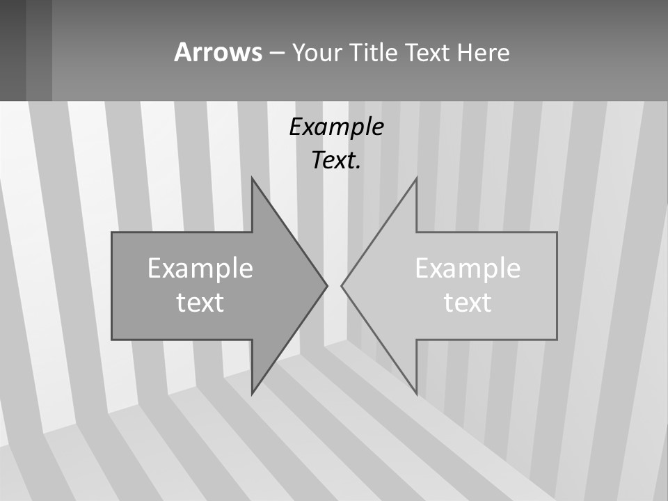 A Black And White Striped Room With A Door PowerPoint Template