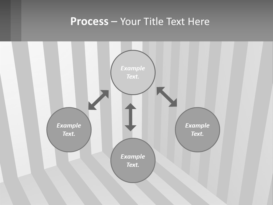 A Black And White Striped Room With A Door PowerPoint Template
