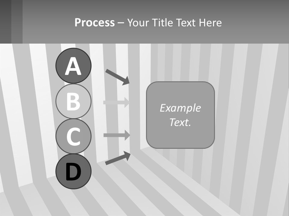 A Black And White Striped Room With A Door PowerPoint Template