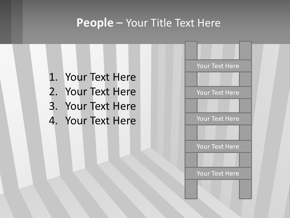 A Black And White Striped Room With A Door PowerPoint Template