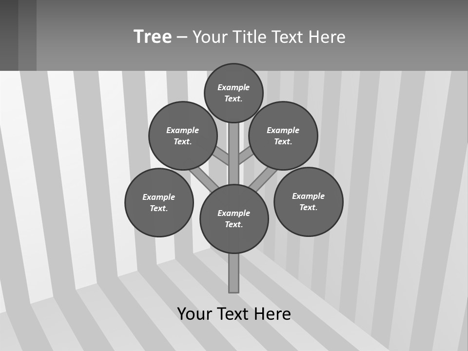 A Black And White Striped Room With A Door PowerPoint Template