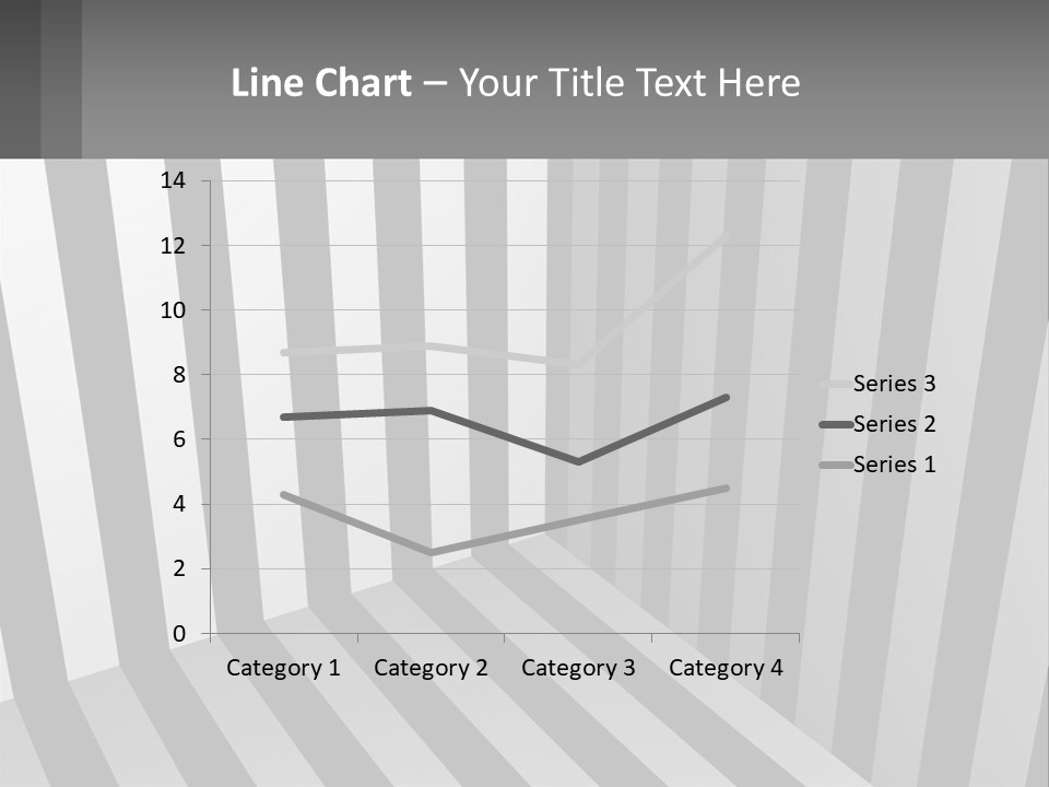 A Black And White Striped Room With A Door PowerPoint Template