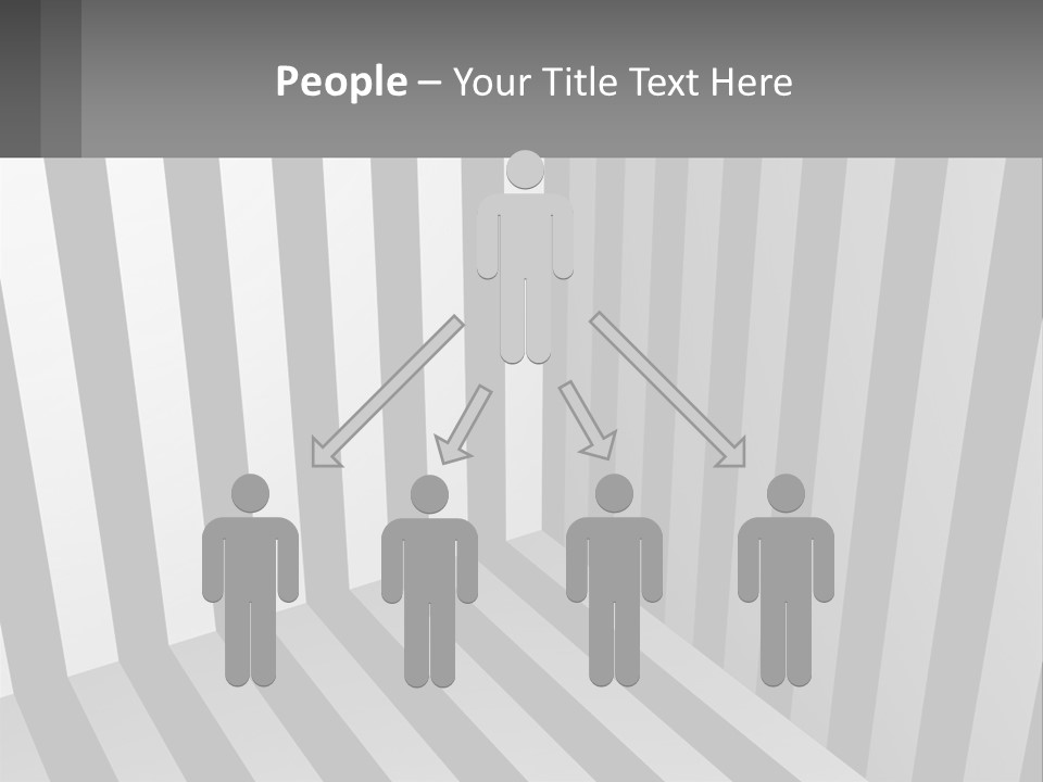 A Black And White Striped Room With A Door PowerPoint Template