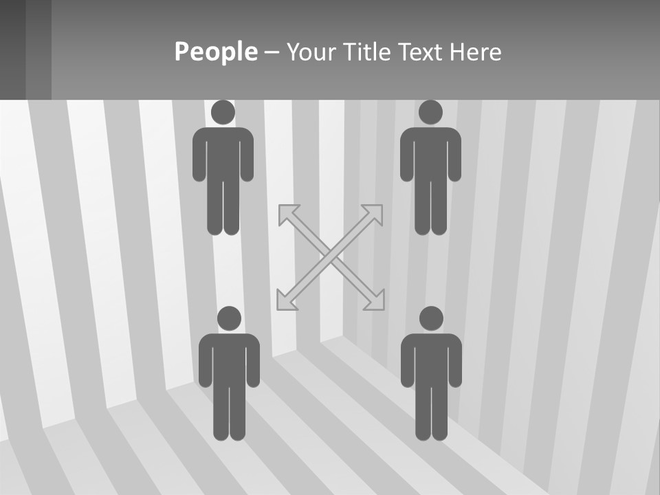 A Black And White Striped Room With A Door PowerPoint Template