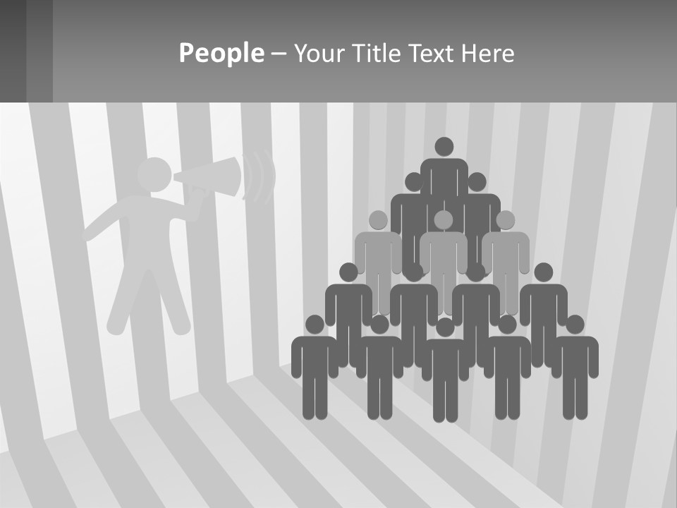 A Black And White Striped Room With A Door PowerPoint Template