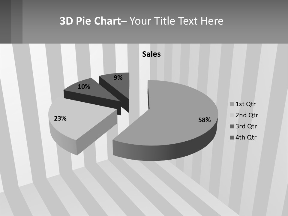 A Black And White Striped Room With A Door PowerPoint Template