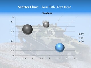 A Military Tank Is Driving Down A Hill PowerPoint Template
