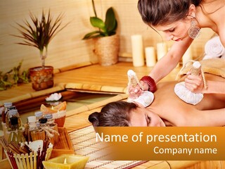 A Woman Getting A Back Massage From A Man PowerPoint Template