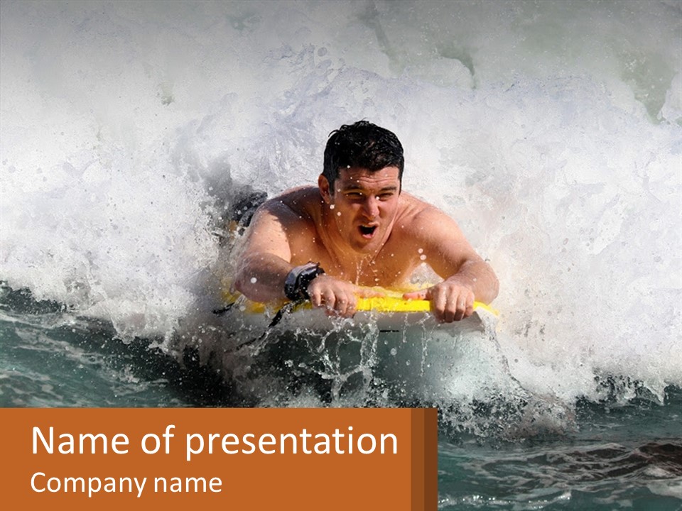 A Man Riding A Surfboard On Top Of A Wave PowerPoint Template