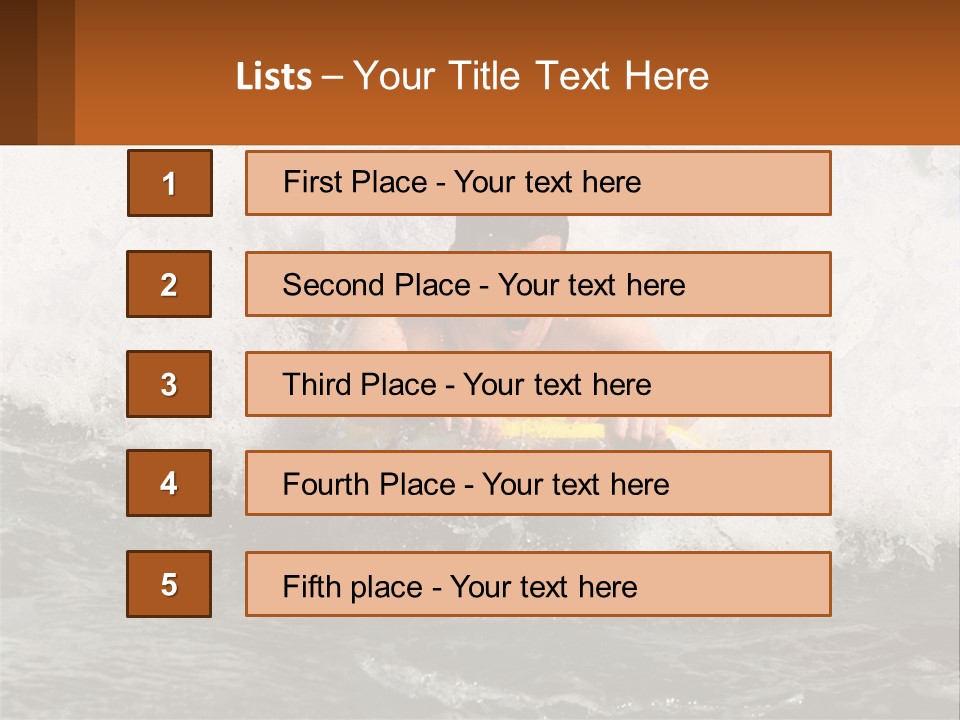 A Man Riding A Surfboard On Top Of A Wave PowerPoint Template