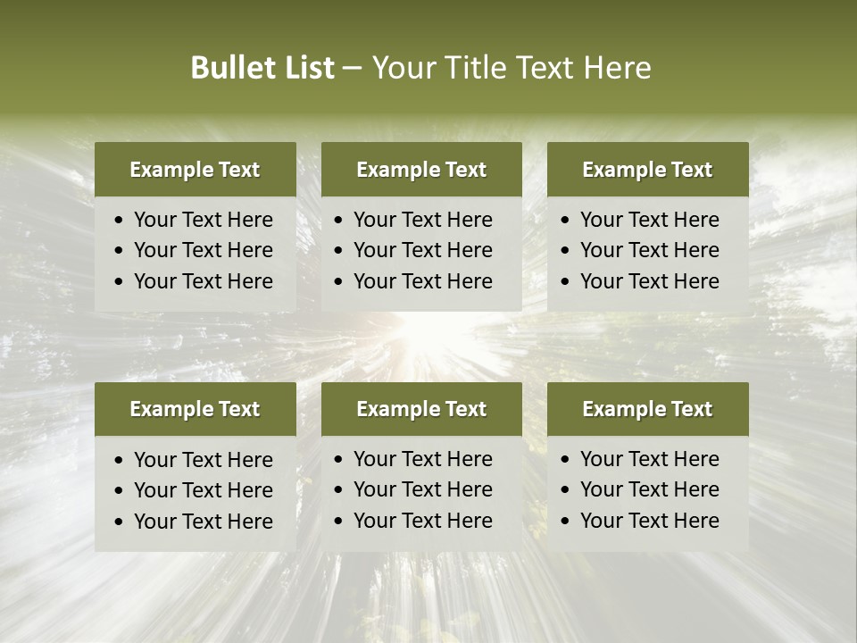 A Sun Burst In The Middle Of A Forest PowerPoint Template