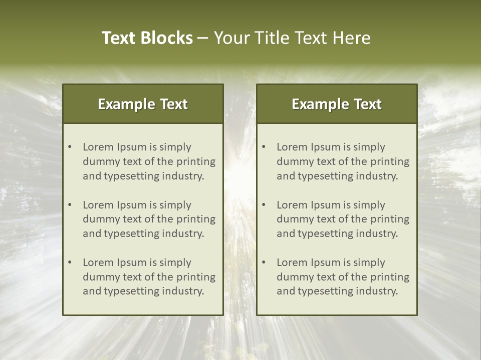 A Sun Burst In The Middle Of A Forest PowerPoint Template