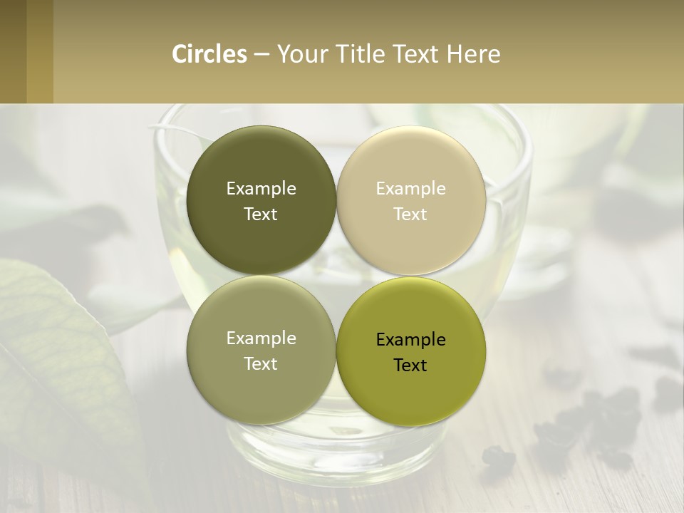 Two Glasses Of Green Tea With Leaves On A Table PowerPoint Template
