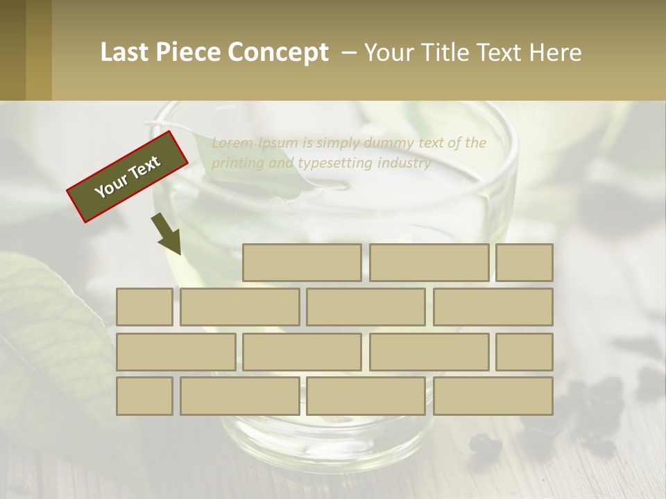 Two Glasses Of Green Tea With Leaves On A Table PowerPoint Template