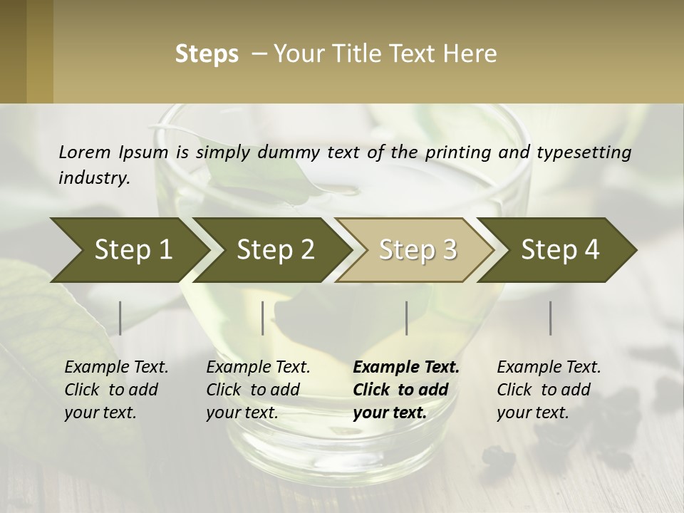 Two Glasses Of Green Tea With Leaves On A Table PowerPoint Template
