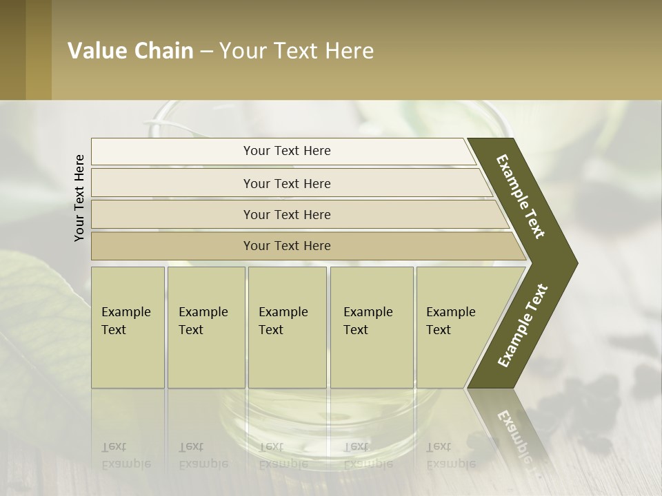Two Glasses Of Green Tea With Leaves On A Table PowerPoint Template