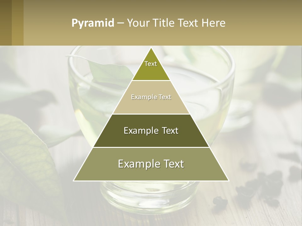 Two Glasses Of Green Tea With Leaves On A Table PowerPoint Template