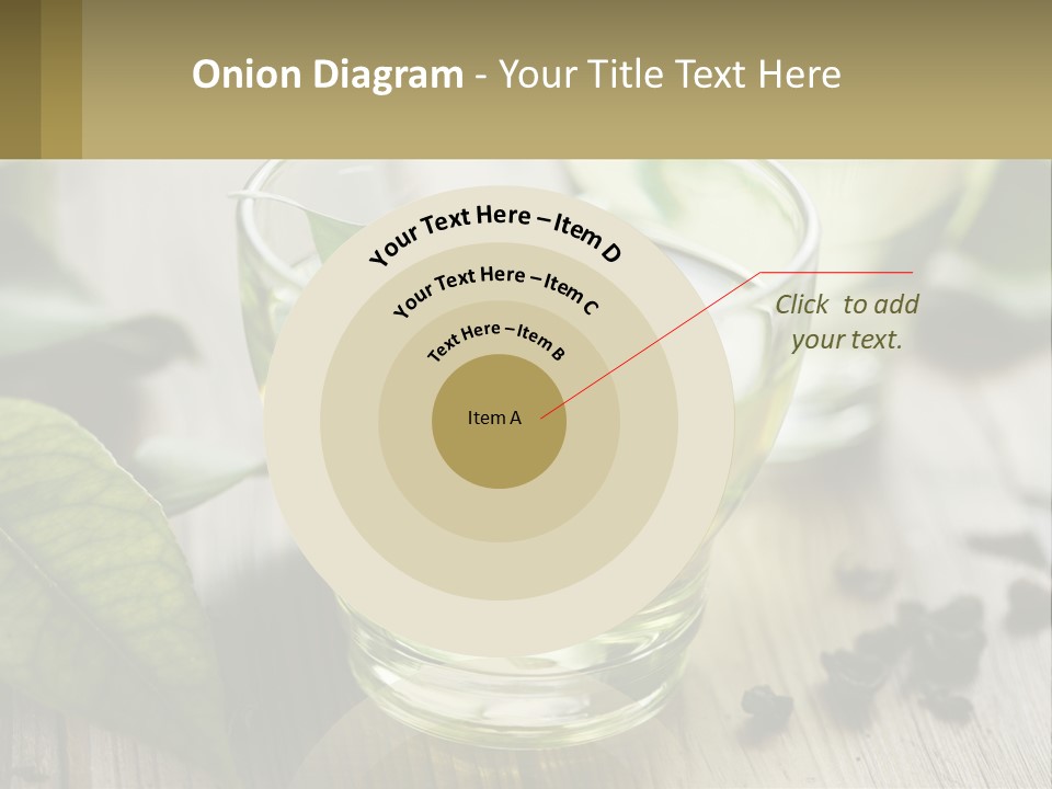 Two Glasses Of Green Tea With Leaves On A Table PowerPoint Template