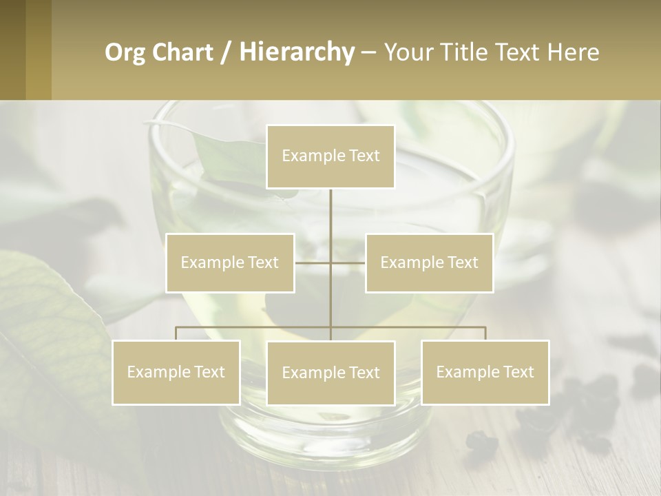 Two Glasses Of Green Tea With Leaves On A Table PowerPoint Template