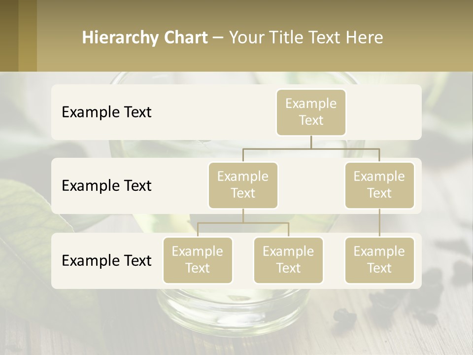 Two Glasses Of Green Tea With Leaves On A Table PowerPoint Template