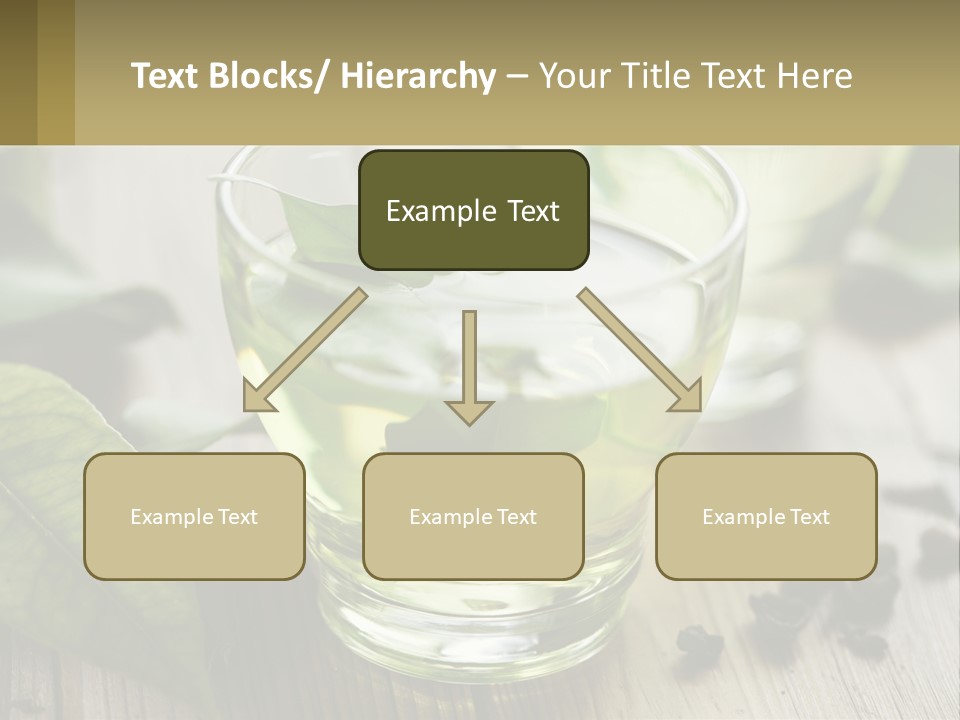 Two Glasses Of Green Tea With Leaves On A Table PowerPoint Template
