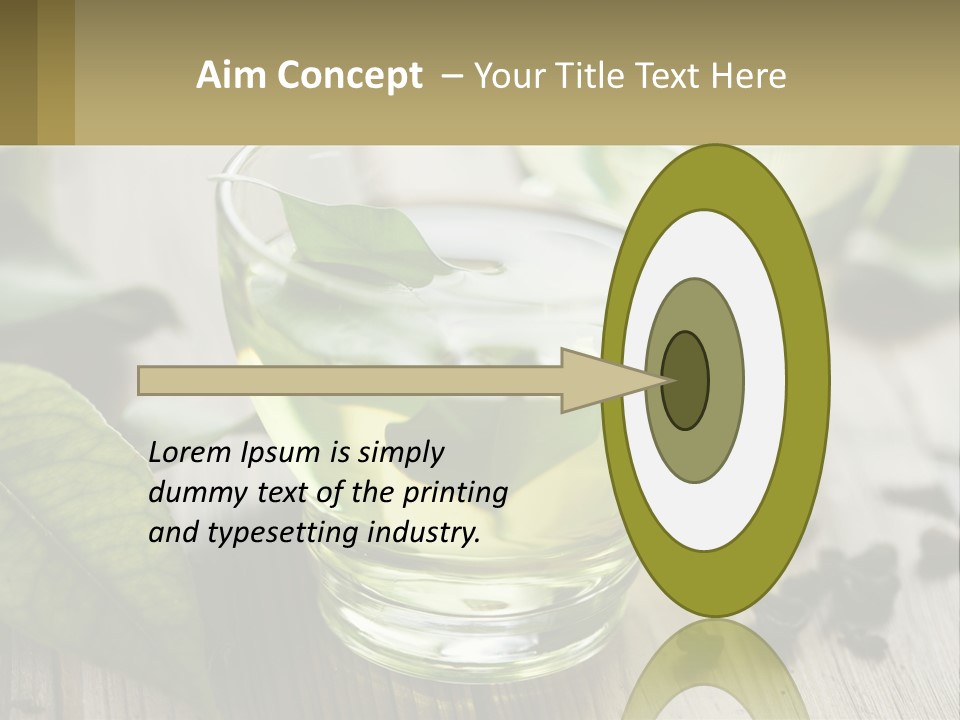 Two Glasses Of Green Tea With Leaves On A Table PowerPoint Template