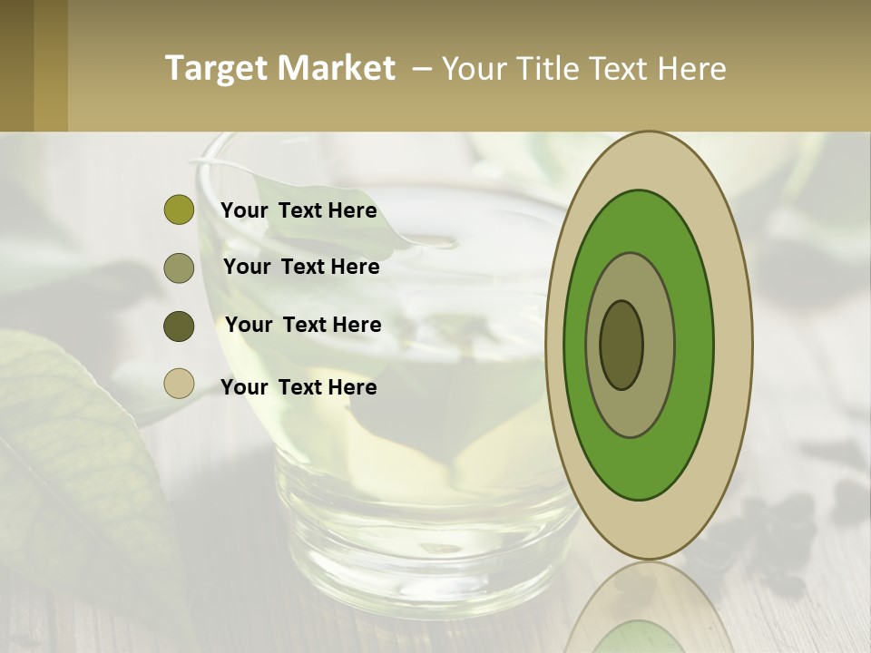 Two Glasses Of Green Tea With Leaves On A Table PowerPoint Template