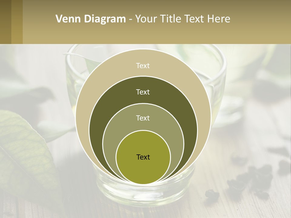 Two Glasses Of Green Tea With Leaves On A Table PowerPoint Template