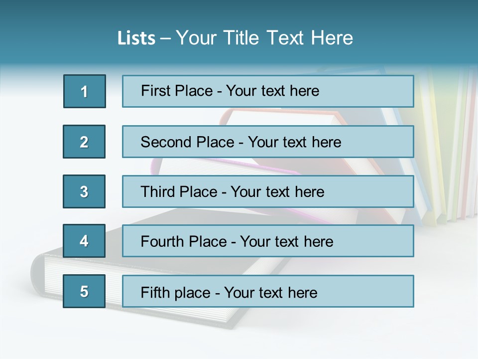 A Group Of Books Sitting On Top Of Each Other PowerPoint Template