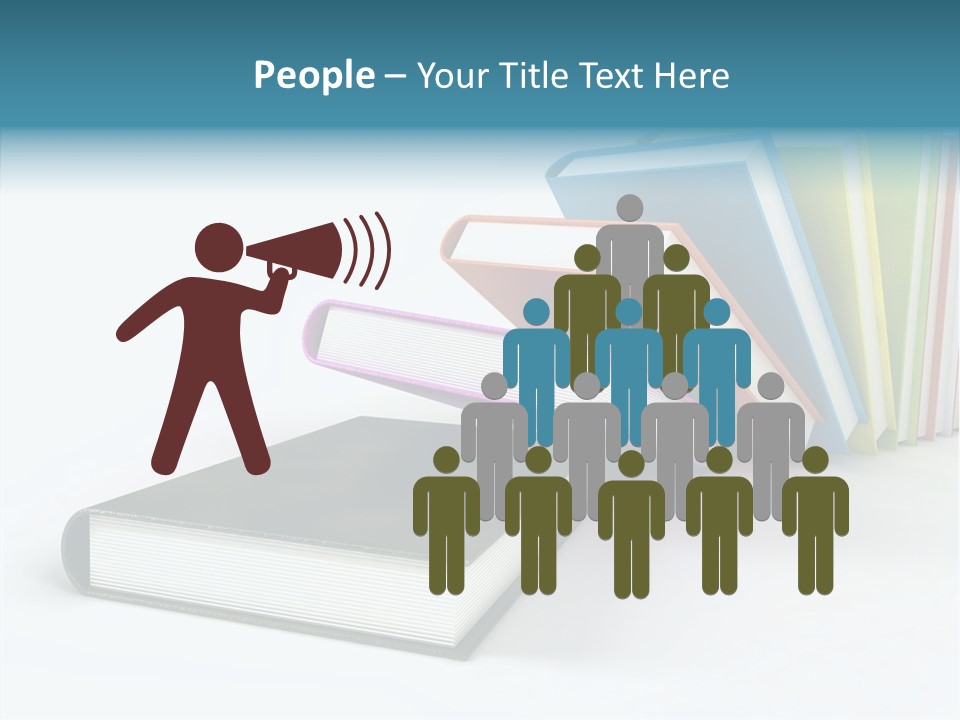 A Group Of Books Sitting On Top Of Each Other PowerPoint Template