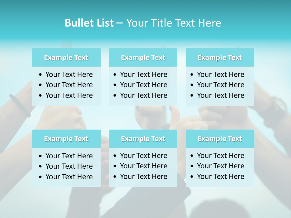 A Group Of People Giving Thumbs Up PowerPoint Template
