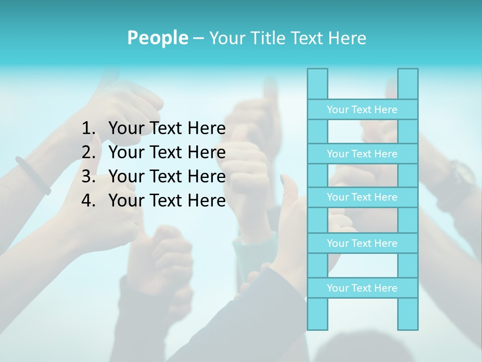 A Group Of People Giving Thumbs Up PowerPoint Template