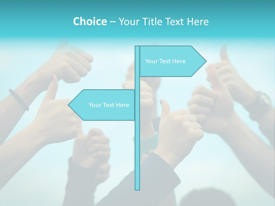 A Group Of People Giving Thumbs Up PowerPoint Template