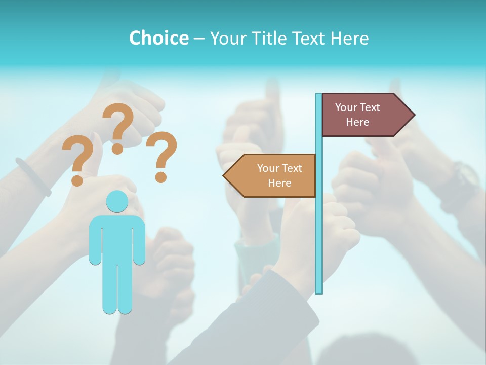 A Group Of People Giving Thumbs Up PowerPoint Template