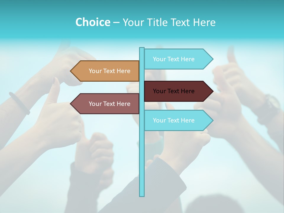 A Group Of People Giving Thumbs Up PowerPoint Template