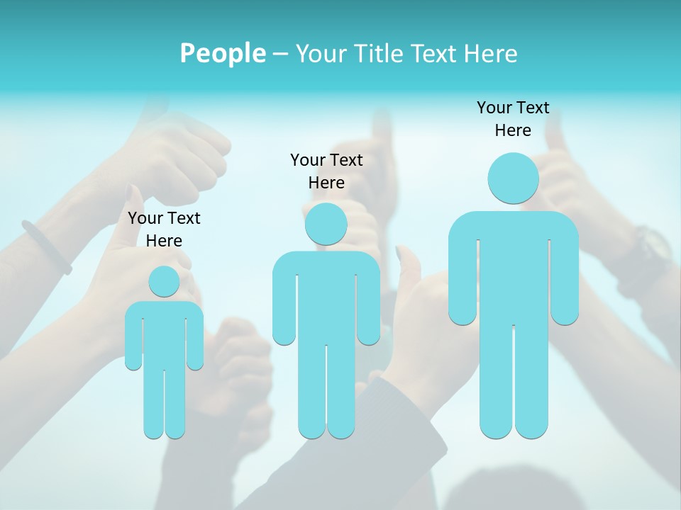 A Group Of People Giving Thumbs Up PowerPoint Template