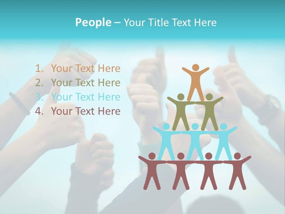 A Group Of People Giving Thumbs Up PowerPoint Template