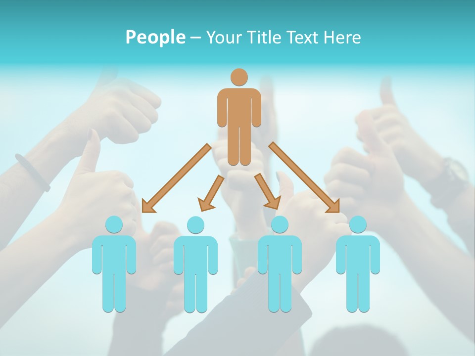 A Group Of People Giving Thumbs Up PowerPoint Template