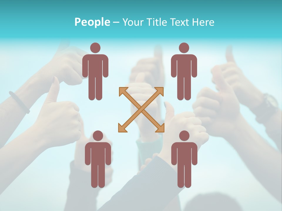 A Group Of People Giving Thumbs Up PowerPoint Template