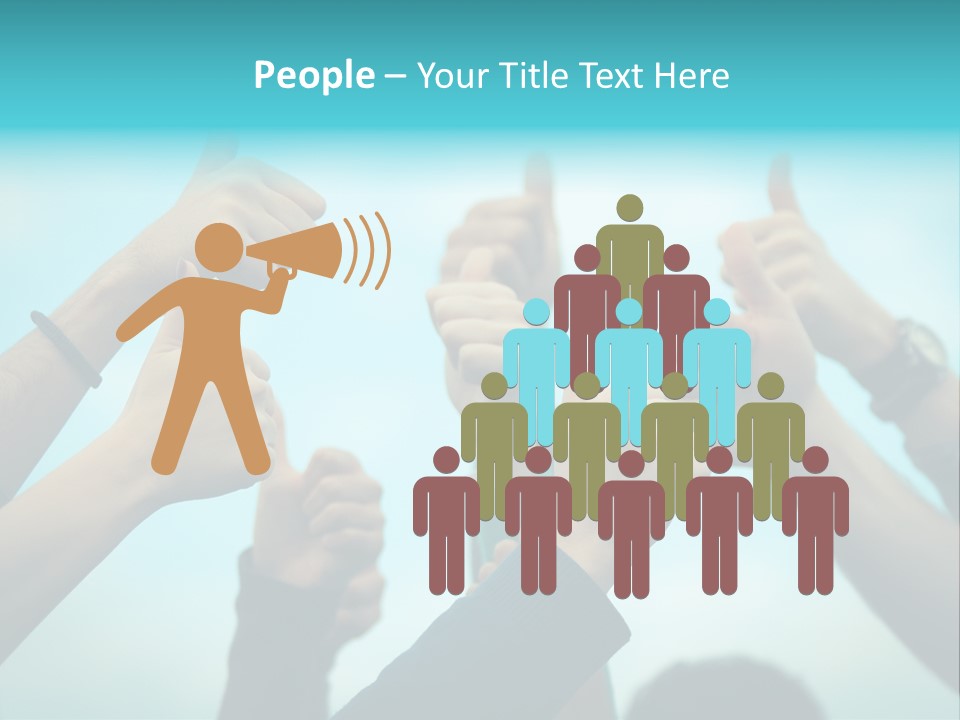 A Group Of People Giving Thumbs Up PowerPoint Template
